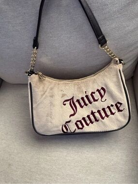 Juicy Couture Pecan & Chocolate Better Together Velour Shoulder Bag Y2K VTG